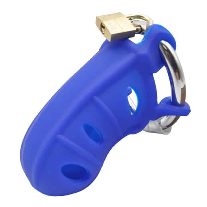Gaiola De Castidade Peniana Silicone Demoníaco Azul