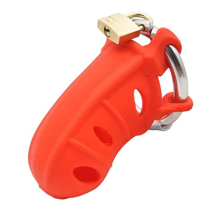 Gaiola De Castidade Peniana Silicone Demoníaco Vermelho