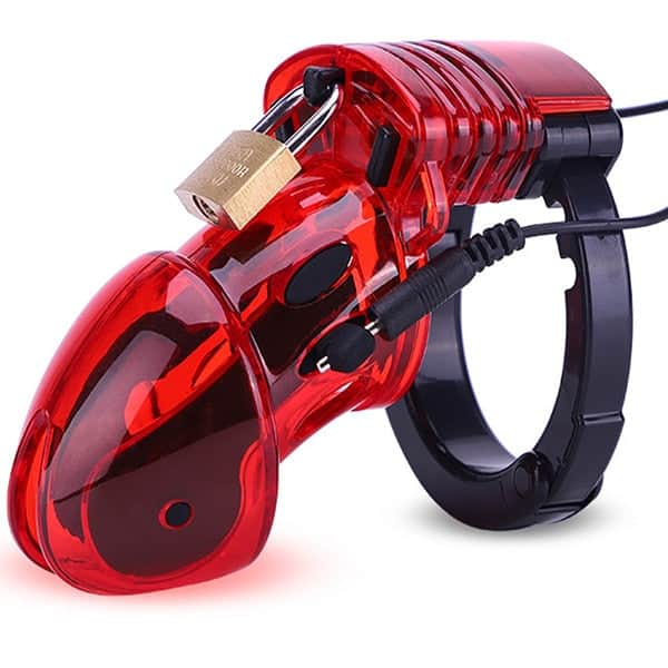 Gaiola De Castidade Plástico Peniana Elétrico Gb 6000 E Vermelho