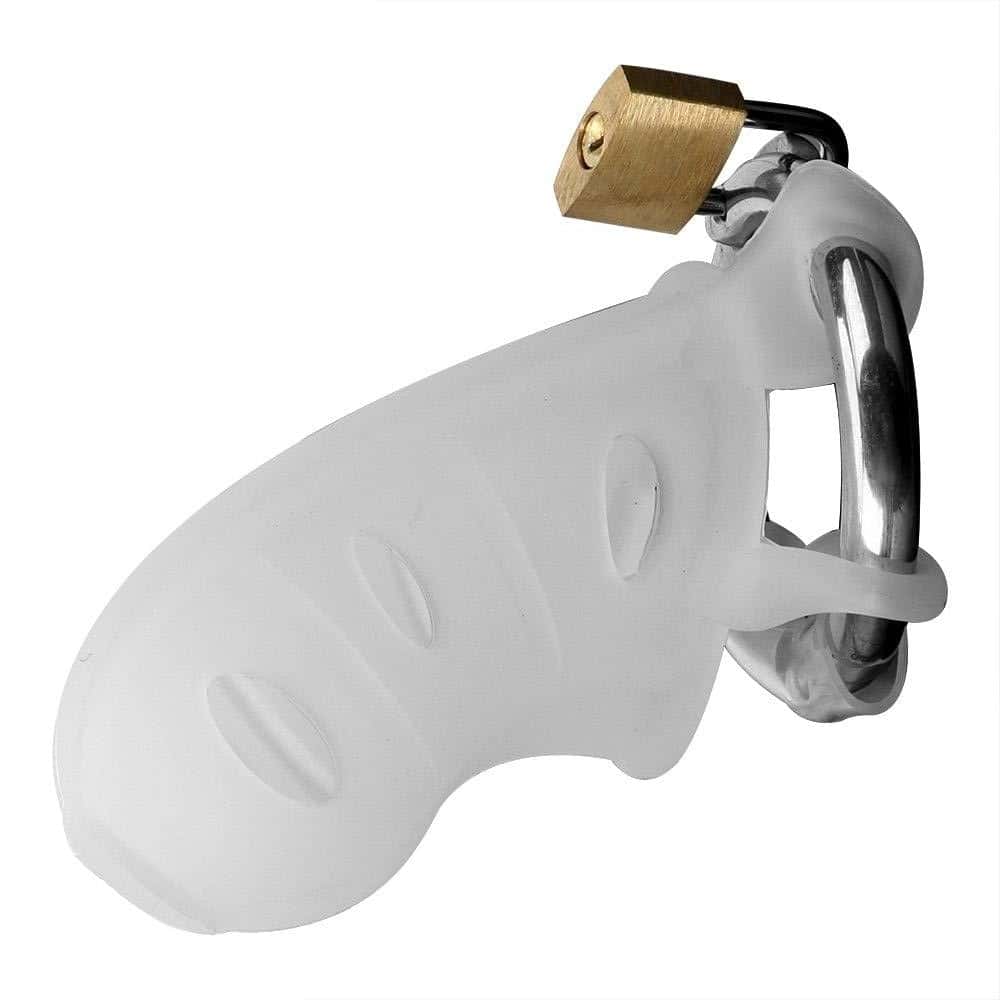 Gaiola De Castidade Peniana Silicone Demonia Branco