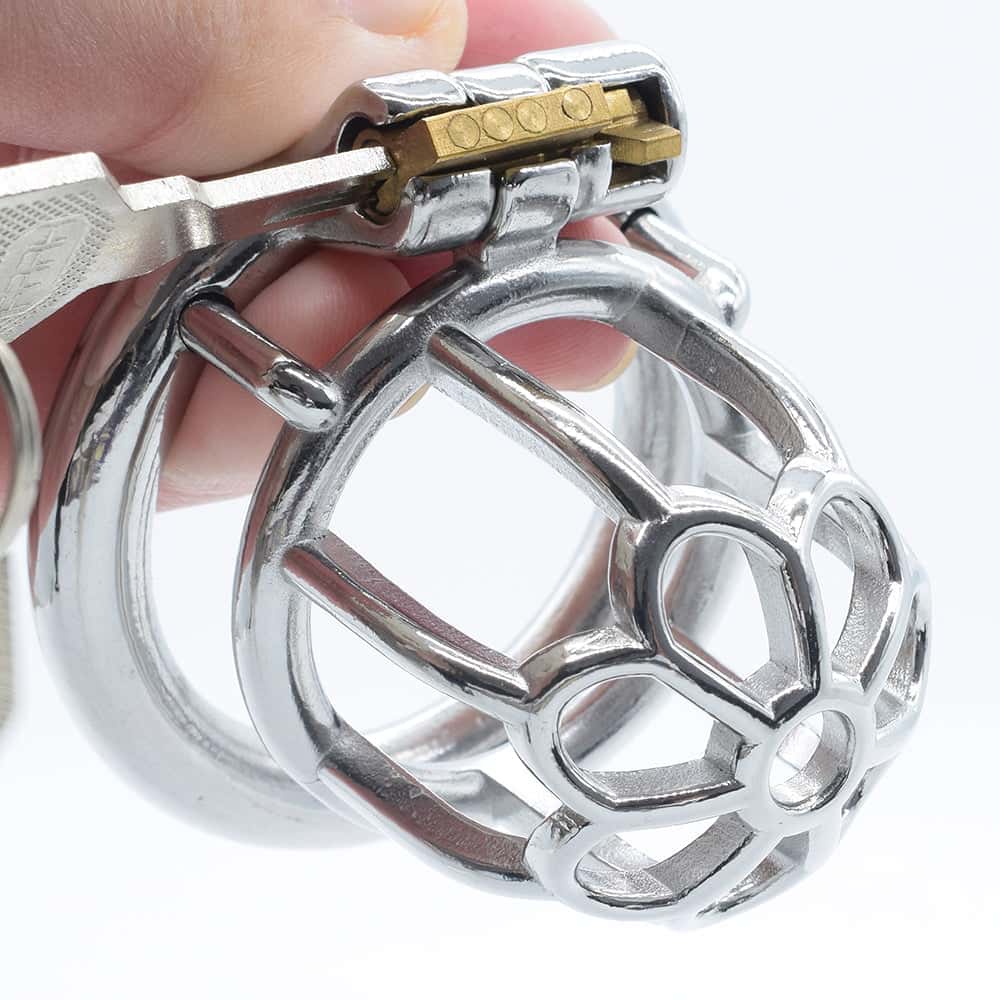 Gaiola De Castidade Peniana Homem - Metal - Pequena Flor S
