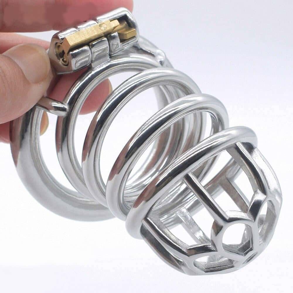 Gaiola De Castidade Peniana Homem - Metal - Pequena Flor Xl