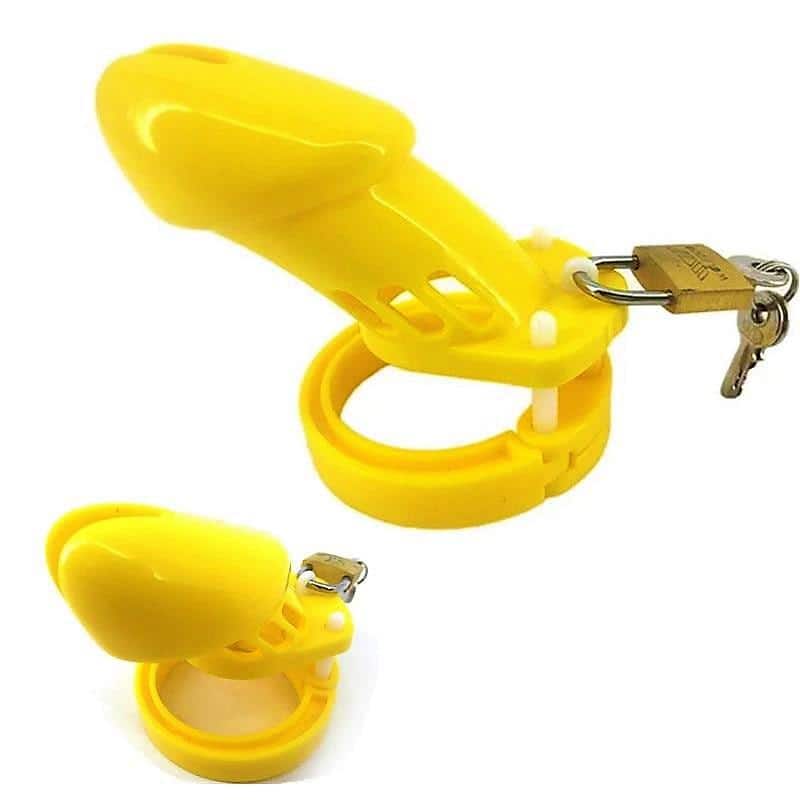 Gaiola De Castidade Plástico Peniana Gb 6000 Amarelo