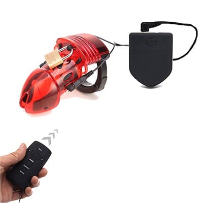 Gaiola De Castidade Plástico Peniana Elétrico Gb 6000 Vermelho