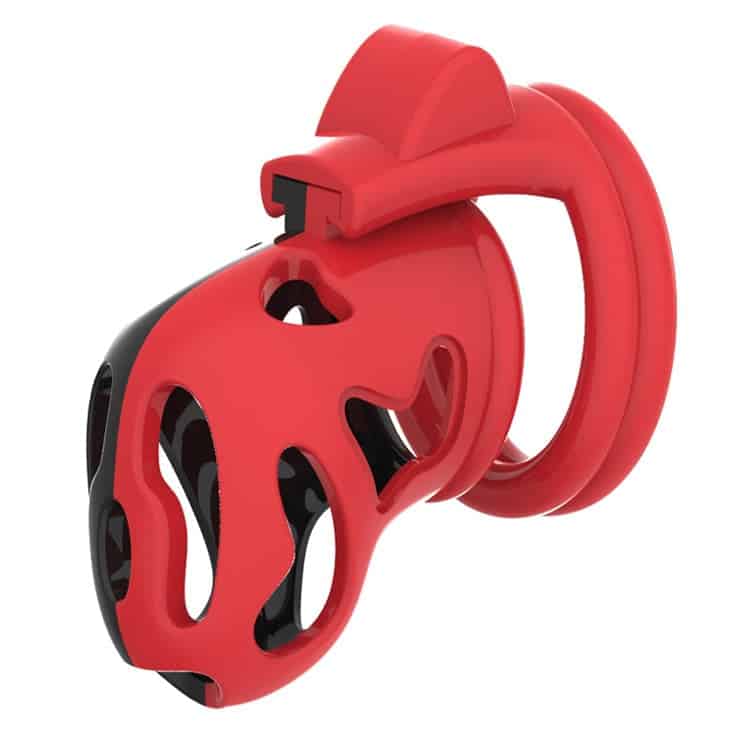 Gaiola De Castidade Plástico Peniana Fogo Vermelho